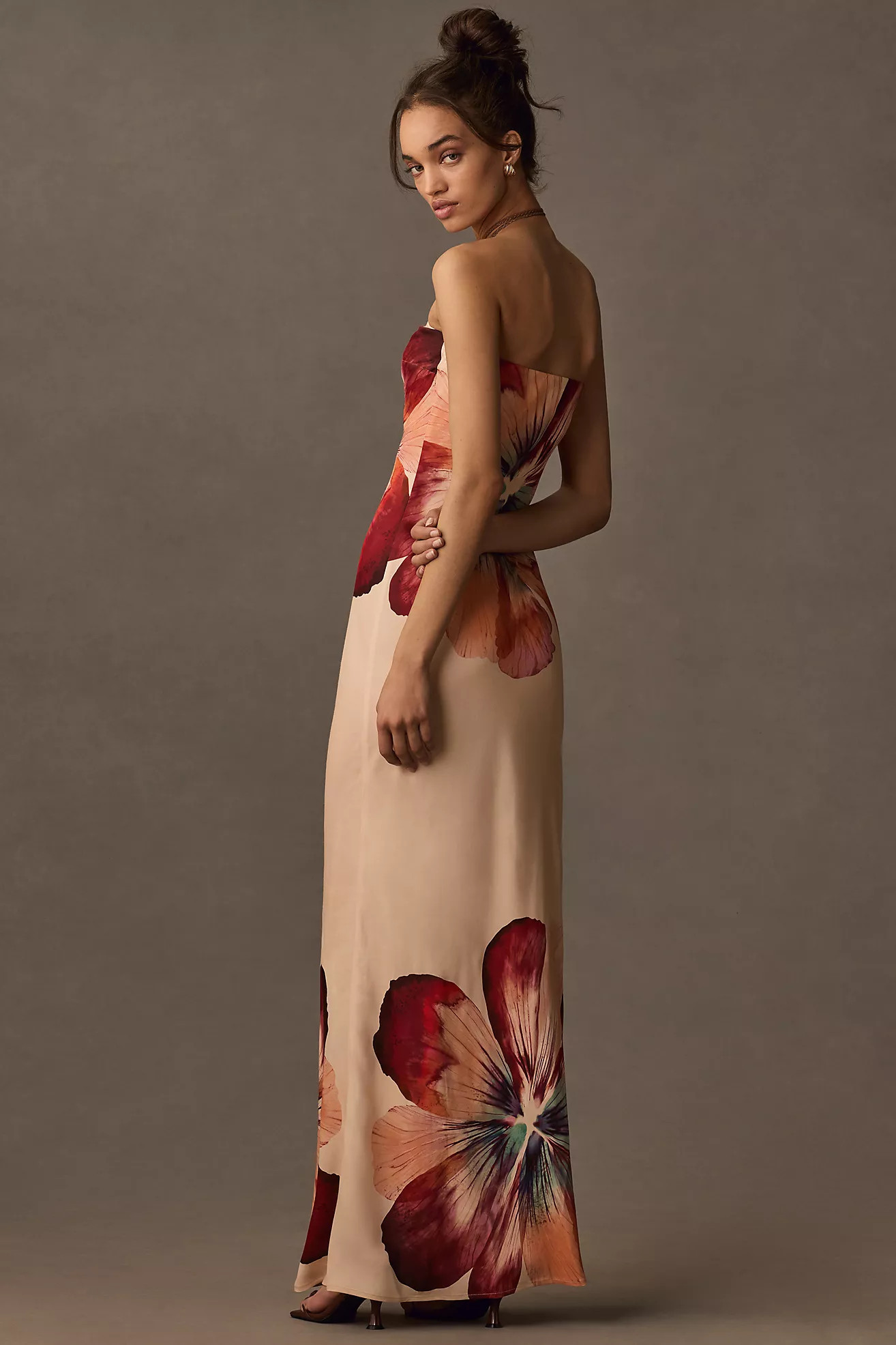 The Fleur Strapless Satin Maxi Slip Dress | Anthropologie (US)