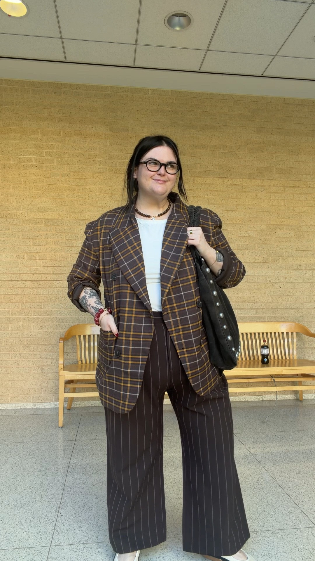 Cute fall outfit perfect for work! Wearing size 35 short in the pant and XL in the blazer

#LTKPlusSize #LTKMidsize #LTKWorkwear