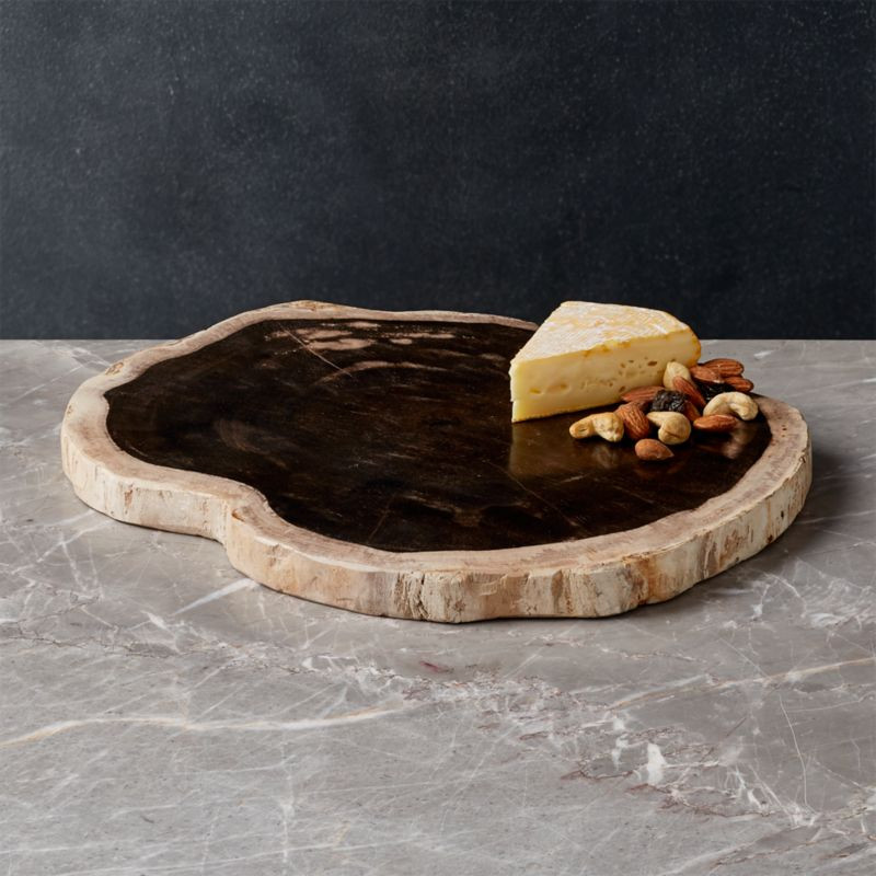 Petrified Wood Serving Board + Reviews | Crate and Barrel | Crate & Barrel