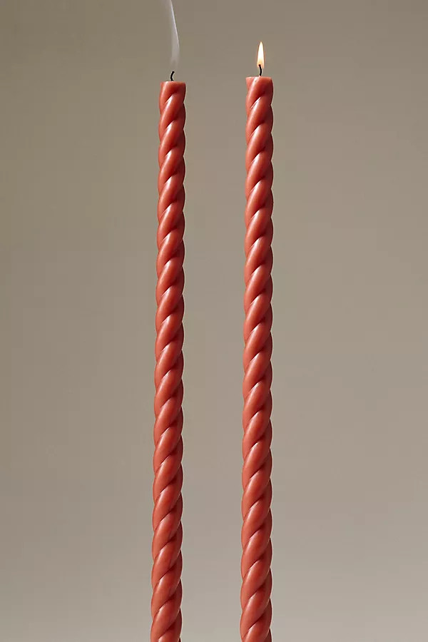 Floral Society 18" Twisted Tapers, Set of 2 | Anthropologie (US)