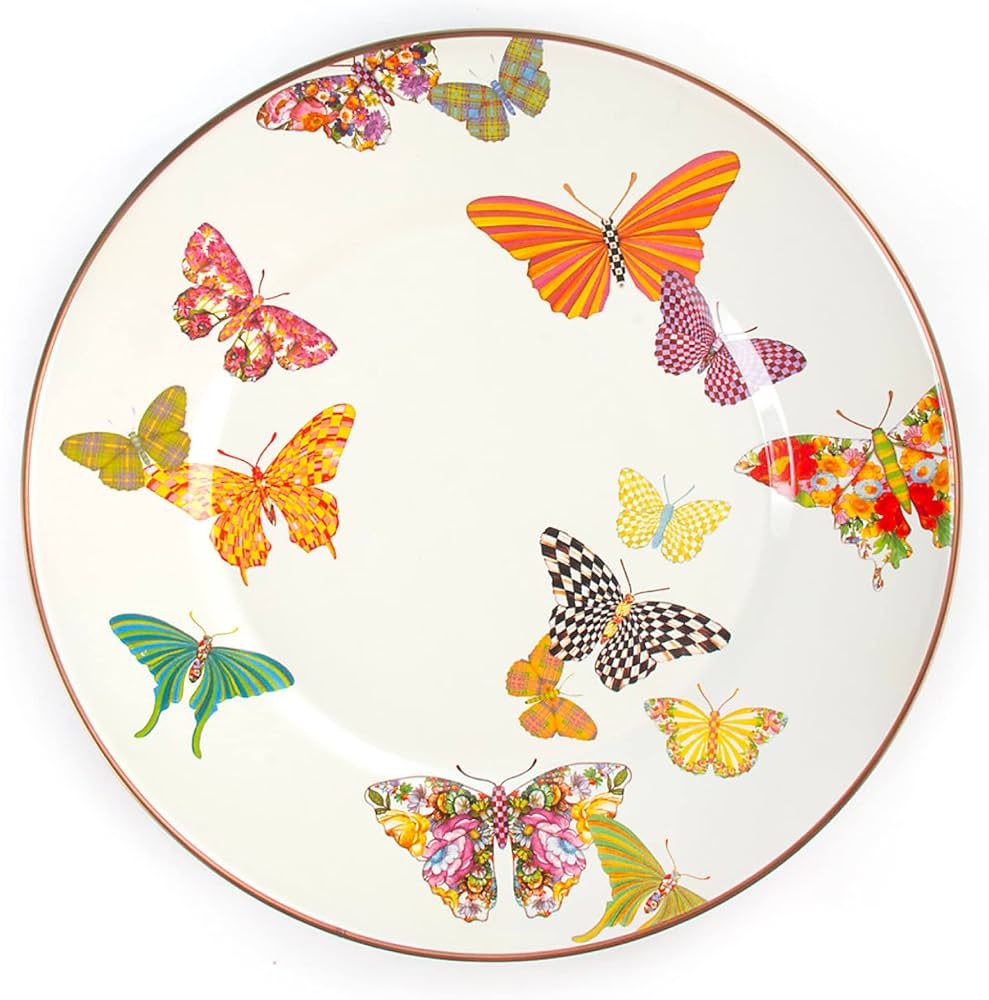 MACKENZIE-CHILDS Butterfly Garden Enamel Dinner Plate, 10-Inch Round Serving Plate | Amazon (US)