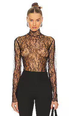 Kiki de Montparnasse All Over Lace Turtleneck Top in Black from Revolve.com | Revolve Clothing (Global)