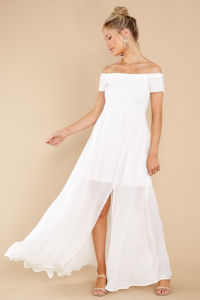 Breathe Again White Maxi Dress | Red Dress 