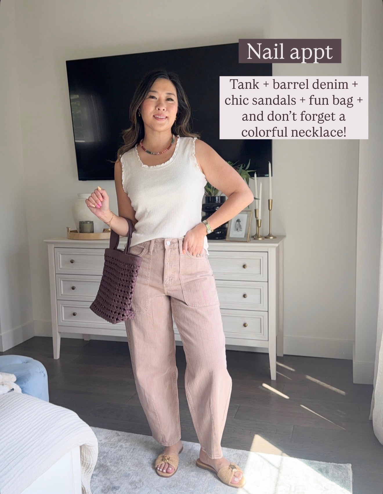 Mom comfy chic carpool drop off outfit // Target barrel jeans // pre fall outfit

#LTKSeasonal #LTKootd