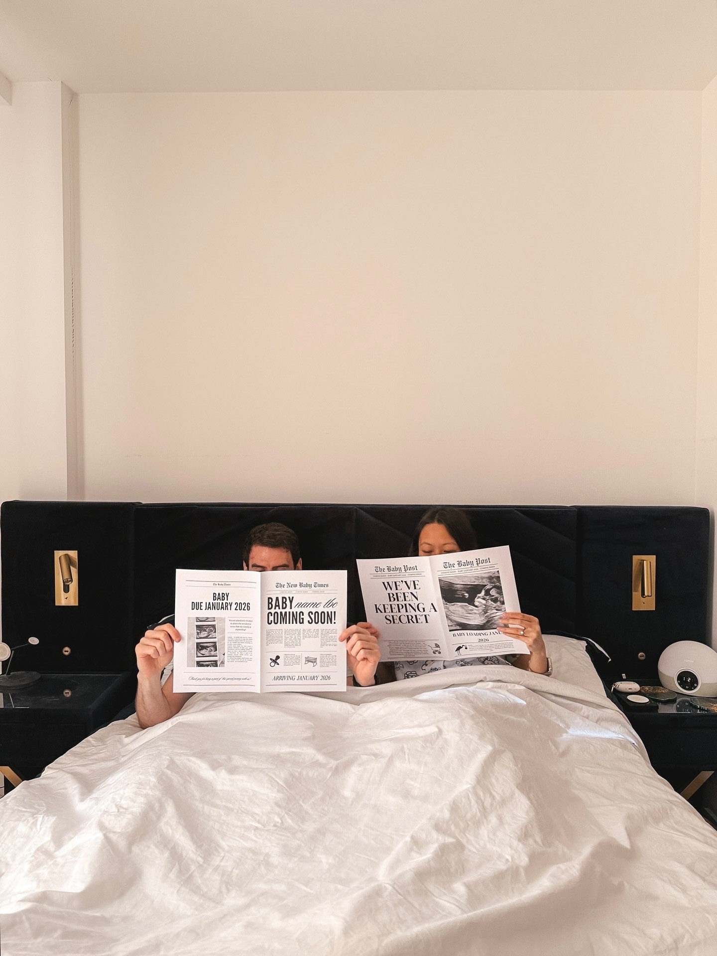 Baby’s first press feature 🍼📰 Thank you to everyone (and some baby brands!) who’ve already shown us so much love 🥹💕. #pregnancyannouncementideas