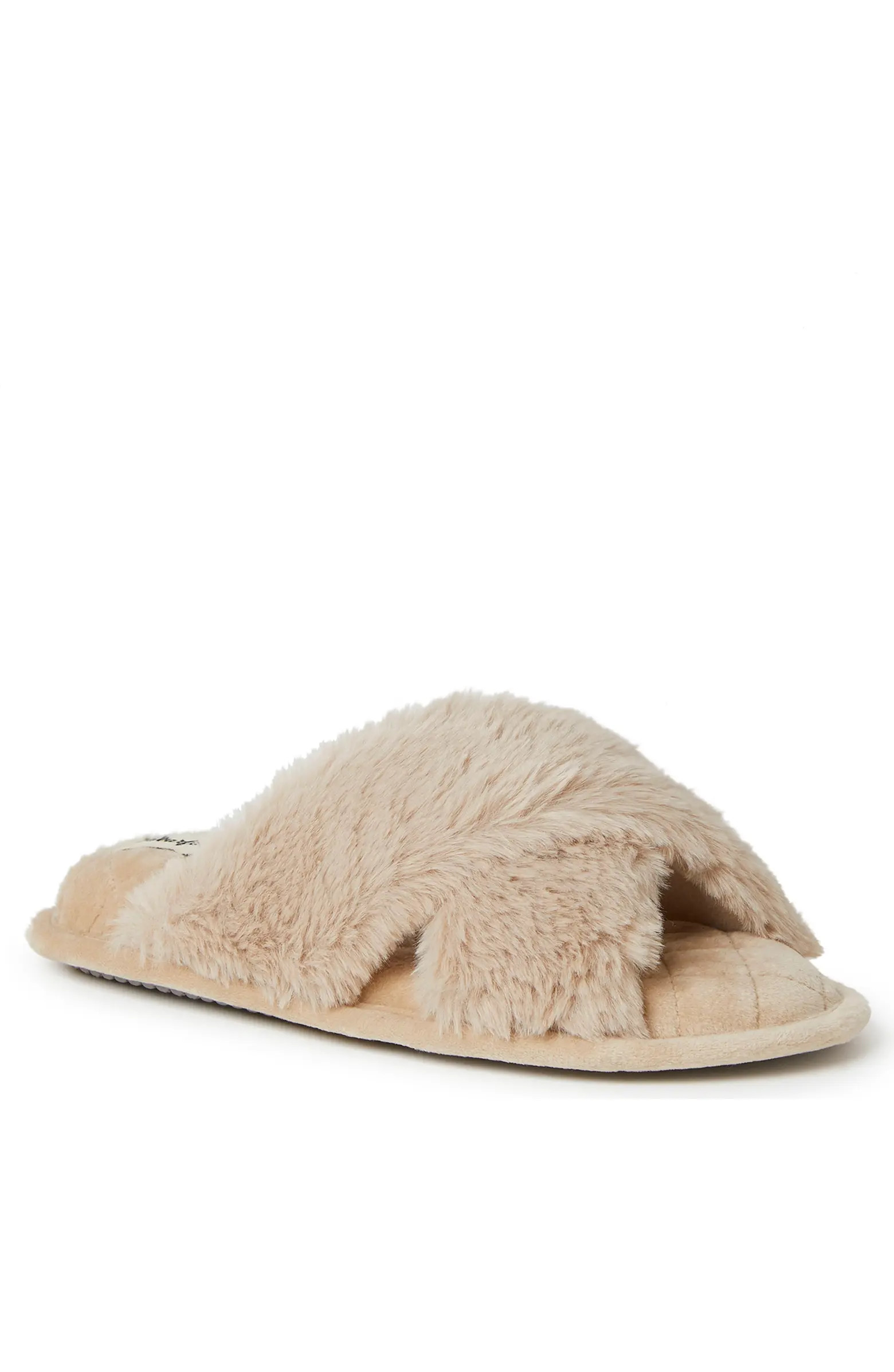 Jessica Furry Crossband Slipper (Women) | Nordstrom