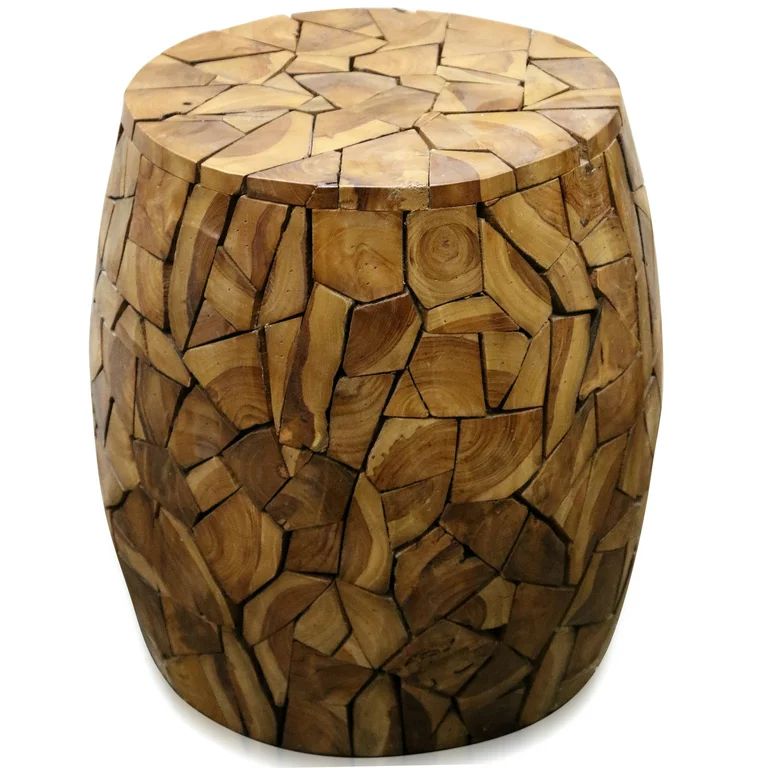 Asha - Drum Side Table - Teak Root - Medium Wood Brown Stain | Walmart (US)