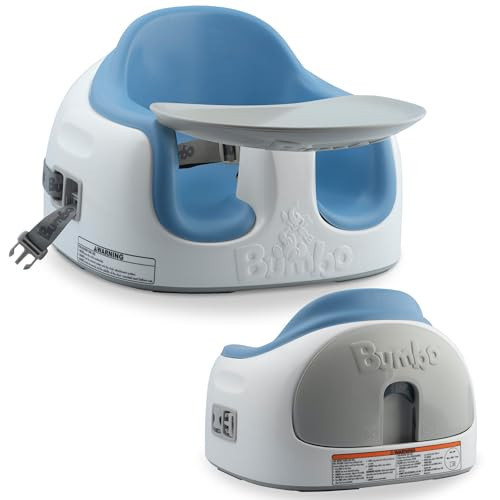 Bumbo 3-in-1 Baby Multi Seat Booster with Feeding Tray, 6-36 Months Old, Powder Blue - High Chair and Floor Seat Accessory for Babies, Infants, and Toddlers | Amazon (US)