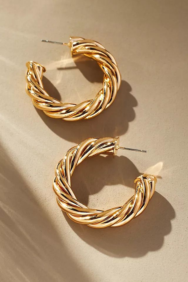 Twisted Hoop Earrings | Anthropologie (US)