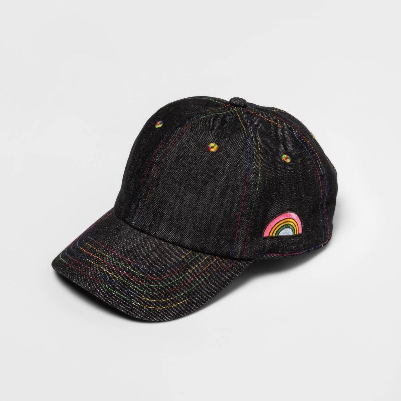 Pride Embroidered Rainbow Baseball Cap - Black | Target