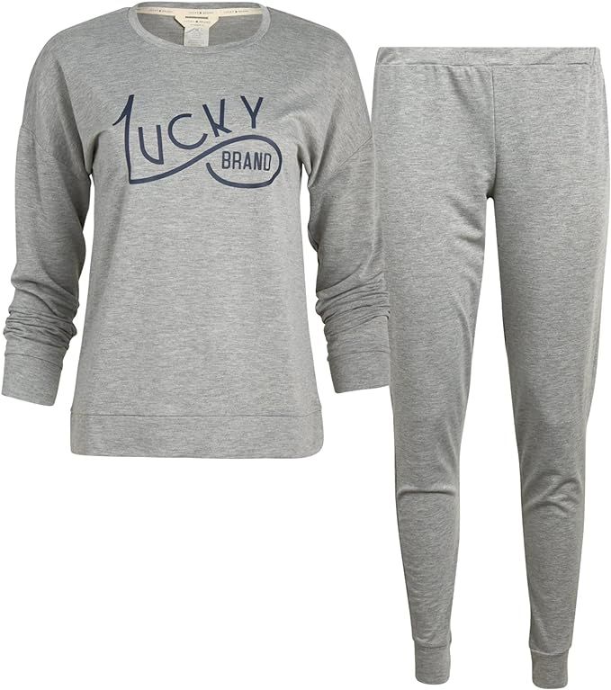 Lucky Brand Women’s Pajama Set – Hacci Knit Long Sleeve Top and Sleepwear Joggers (S-XL) | Amazon (US)