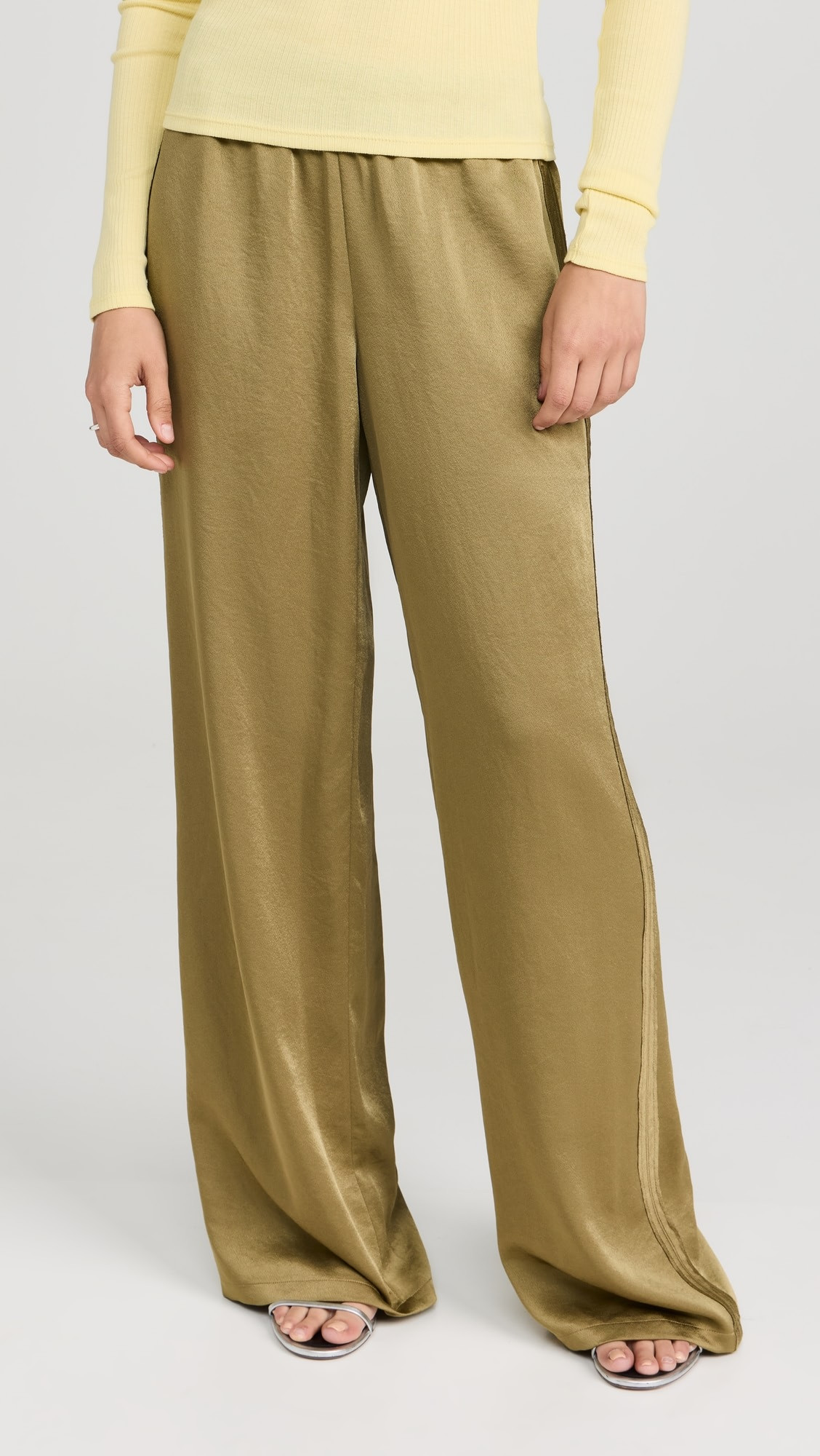 Mid Rise Side Strap Wide Leg Pants | Shopbop