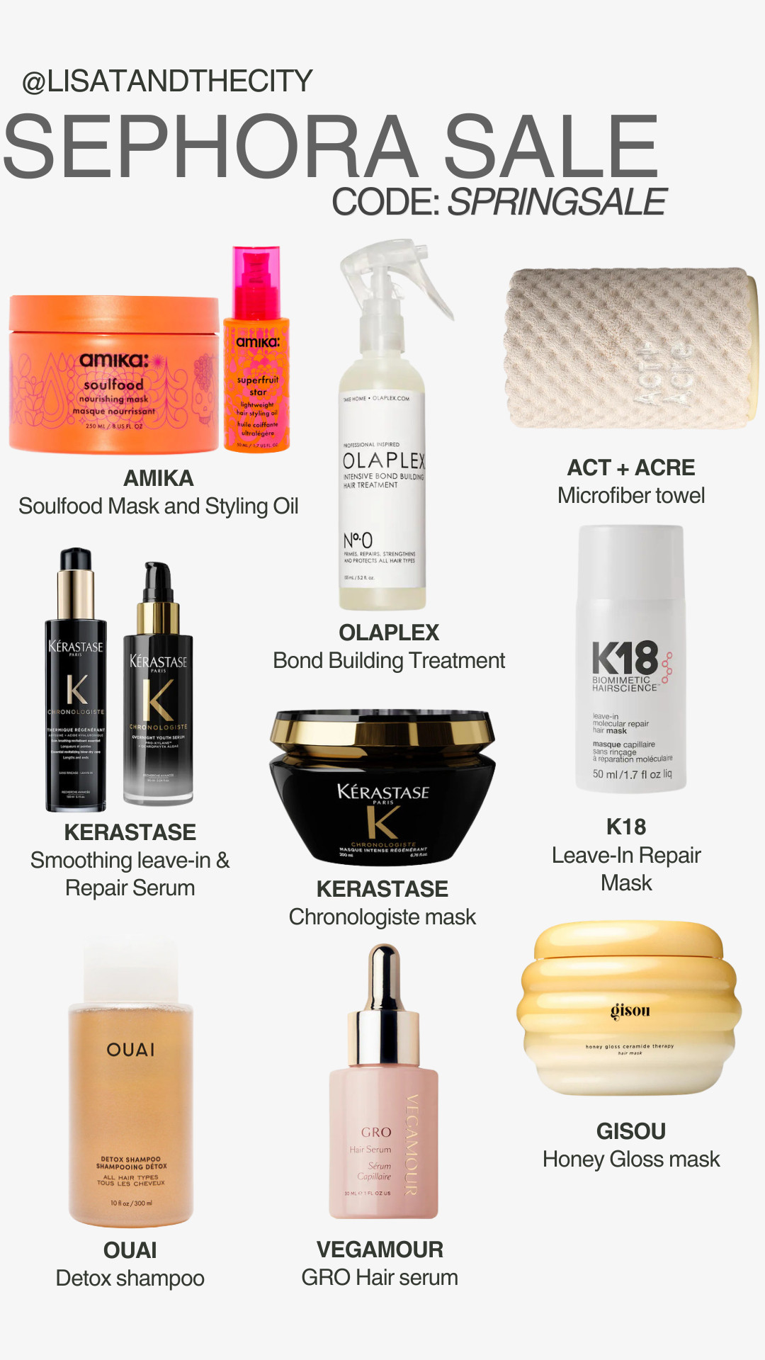 Sephora Spring Sale haircare edit 🌸 use code SPRINGSALE to save on the best luxury hair products for stronger, shinier, healthier hair—featuring must-haves like Olaplex bond repair, K18 leave-in mask, Kérastase treatments, Amika favorites, and more top-rated essentials! Perfect time to refresh your haircare routine with viral, salon-quality products before they sell out. #SephoraSale #HaircareRoutine #HealthyHair #HaircareEssentials #Olaplex #K18Hair #Kerastase #HairGoals #BeautyDeals 

 

#LTKBeauty #LTKSeasonal #LTKSaleAlert #LTKBeauty