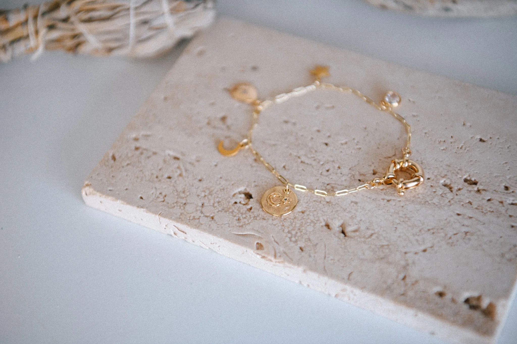 Lunar Solstice Gold Charm Bracelet | Cecelia Designs Jewelry