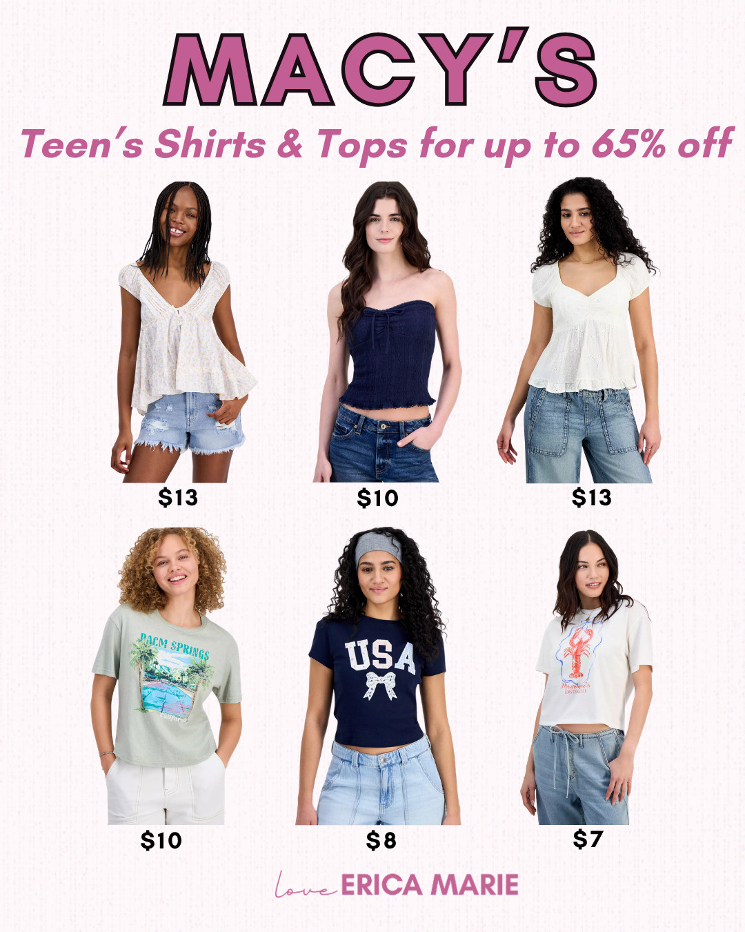 If you're planning to upgrade your teen's summer wardrobe, Macy's is having up to 65% off tops for girls! They have everything from basic tees, and graphics, to babydoll style. 

 #LTKootd #LTKSaleAlert