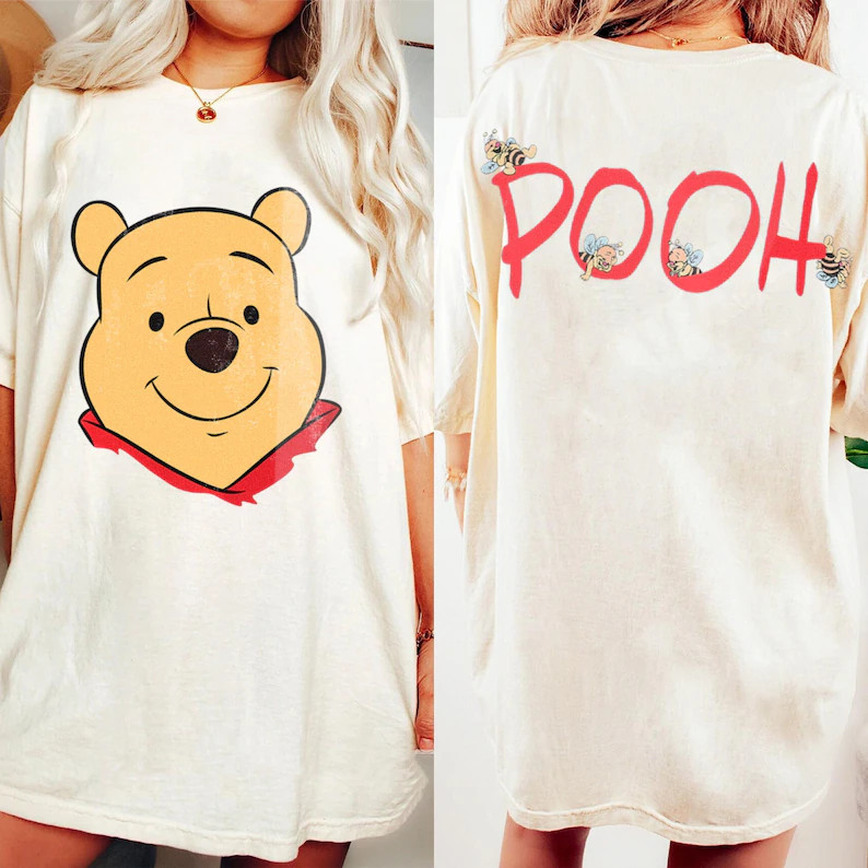 Pooh Big Face Comfort Color T-shirt, Valentine Gift, Trending Unisex Tee, Disneyland Vacation Tri... | Etsy (US)