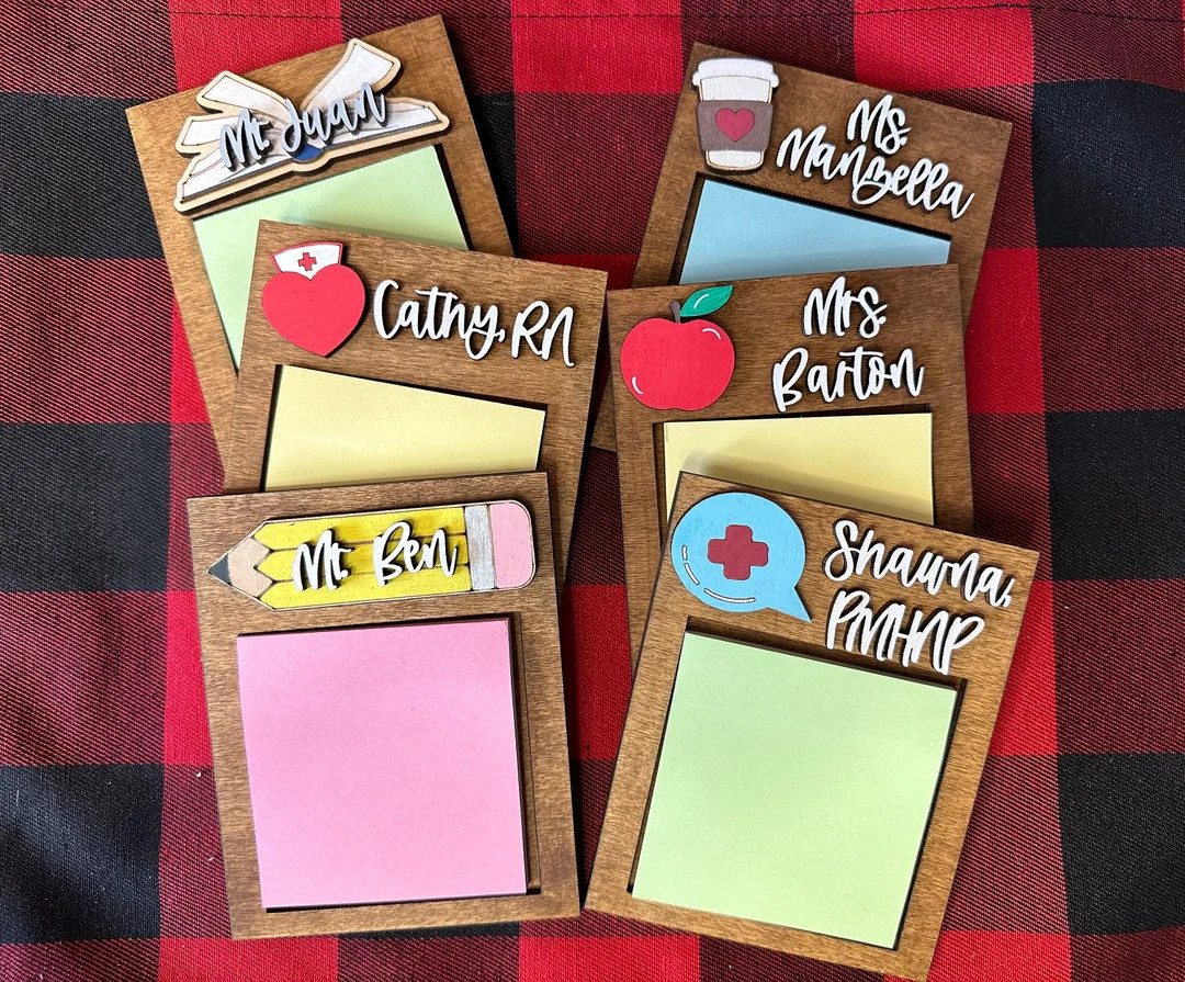 Sticky Note Holder, Teacher Appreciation Gift, Teacher Gifts, Nurse Gifts, Personalized Sticky No... | Etsy (US)