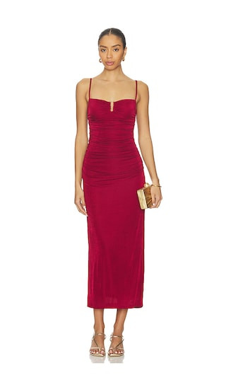 Maya Midi Dress in Wine | Revolve Clothing (Global)