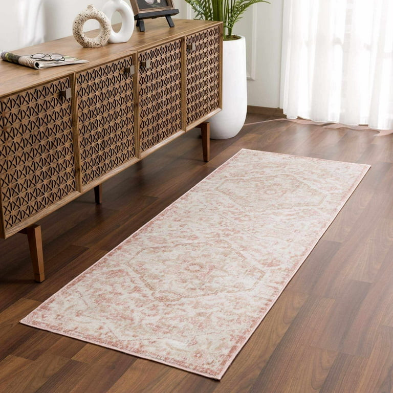 Boutique Rugs Blush & Light Pink Collection Leonora Bohemian Oriental Medallion Runner Rug - Trad... | Walmart (US)