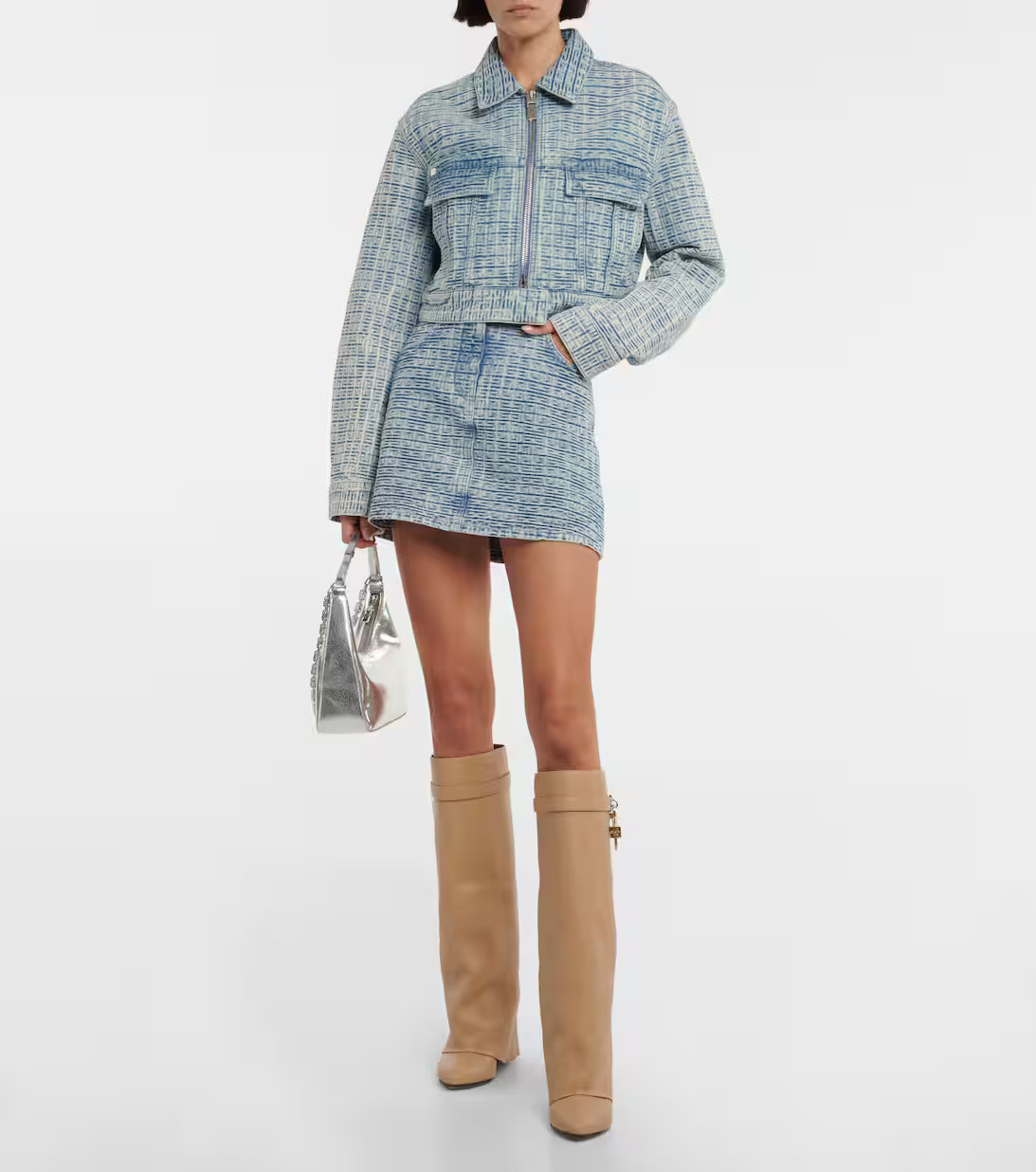 Shark Lock leather knee-high boots | Mytheresa (US/CA)