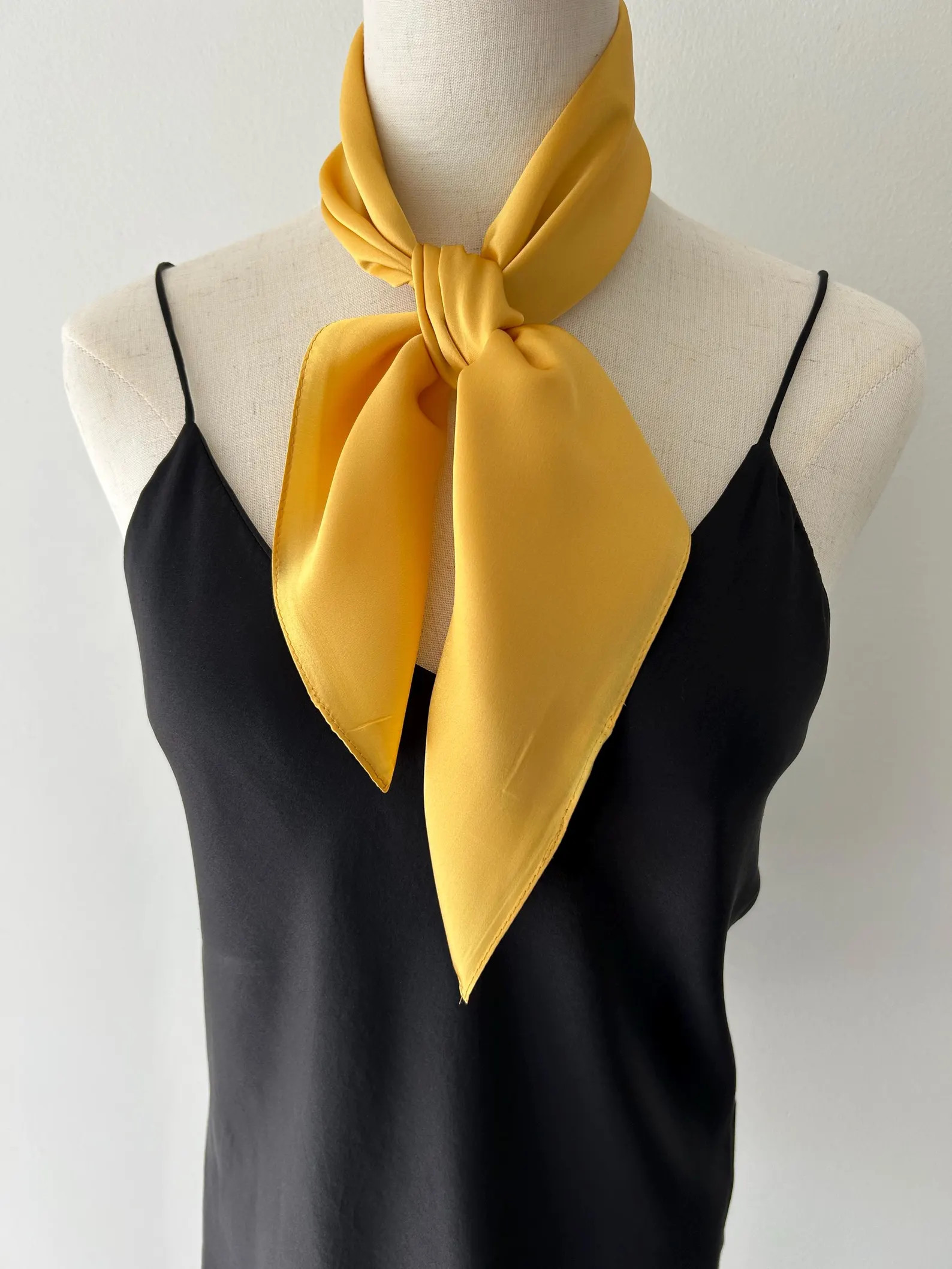 Mulberry Silk Scarf: Saffron Yellow Neckerchief (26" x 26") | Etsy (Global)