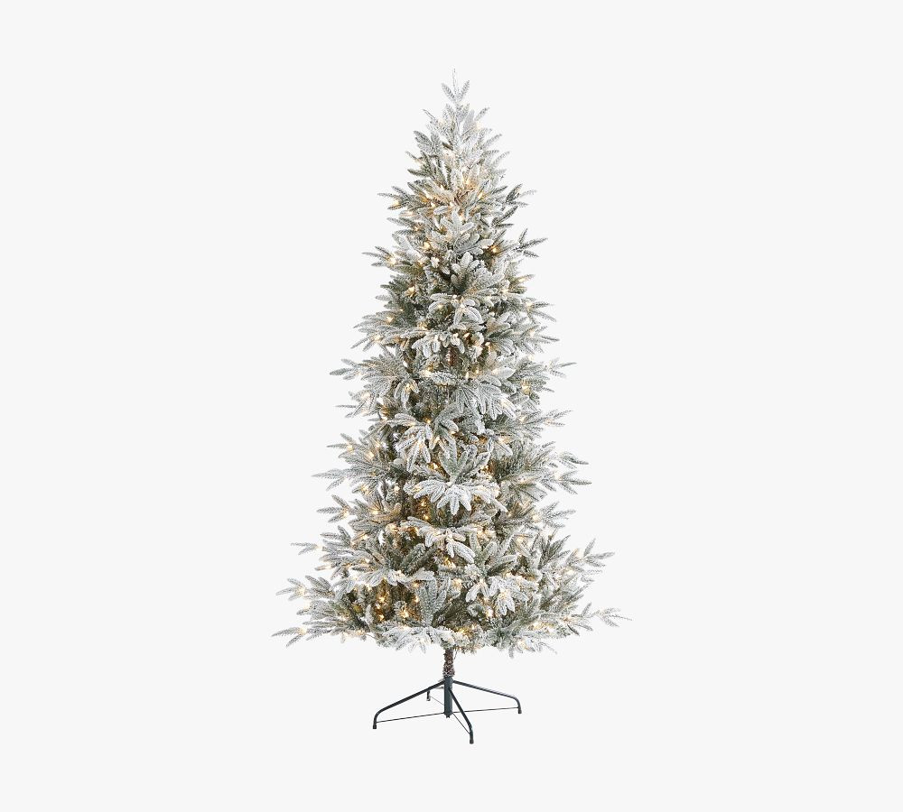 Faux Pre-Lit Flocked Manchester Spruce, 7.5' | Pottery Barn (US)