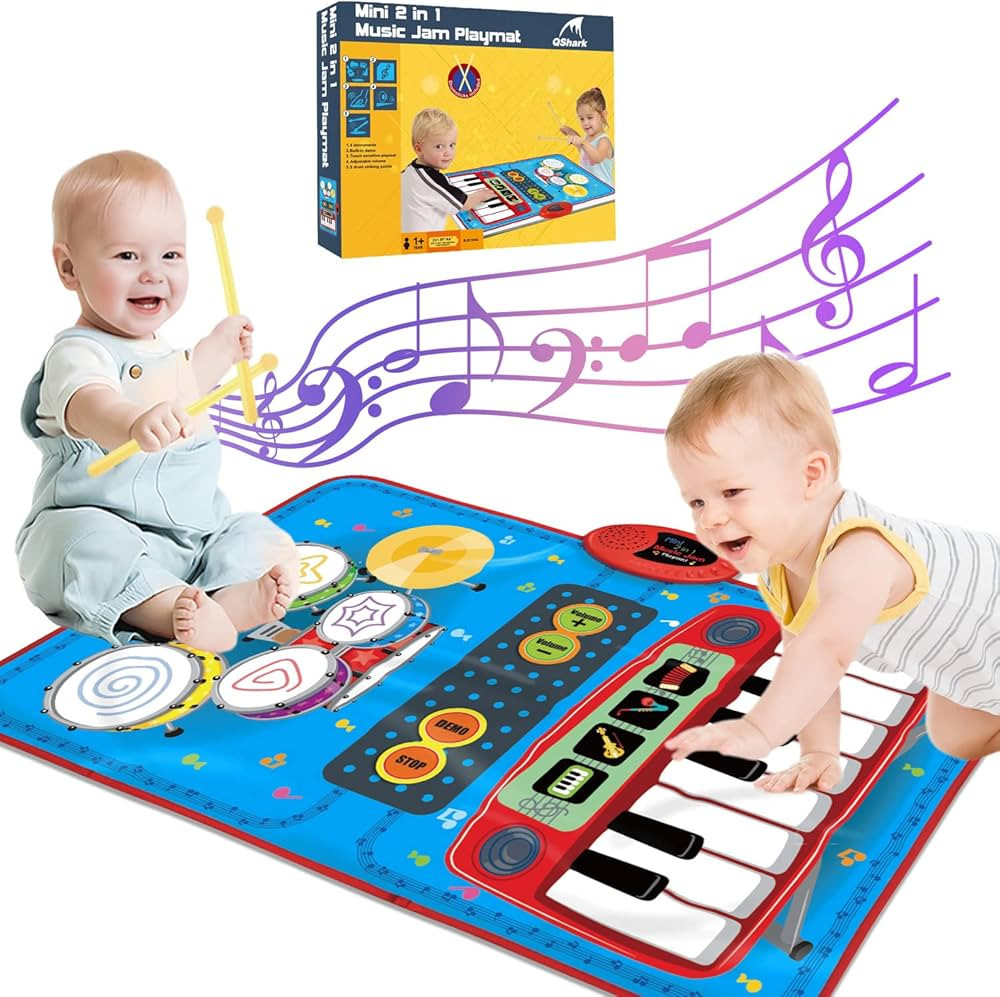 2 in 1 Music Learning Toys for Baby Toddler 1 2 3 Years Old Boys Girls | 13 Keys Piano Keyboard &... | Amazon (US)