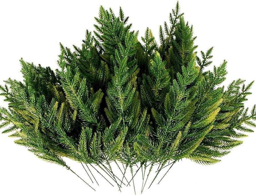 Amazon.com: ZYP 50 PCS Christmas Artificial Pine Needles Branches Garland Artificial Green Pine N... | Amazon (US)