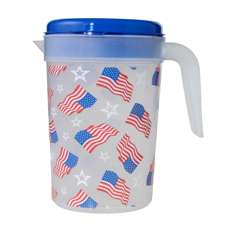 American Flag Plastic Pitcher, Red/White/Blue, 1 Gal, Patriotic by Way To Celebrate | Walmart (US)
