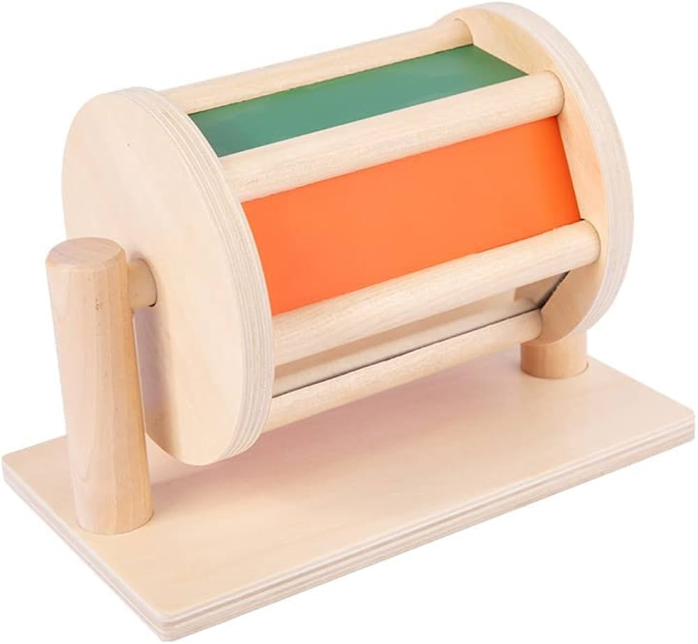 Spinning Drum Baby Toy, Wooden Montessori Toys for Babies 6-12 Months, Spinning Rainbow Baby Toy ... | Amazon (US)