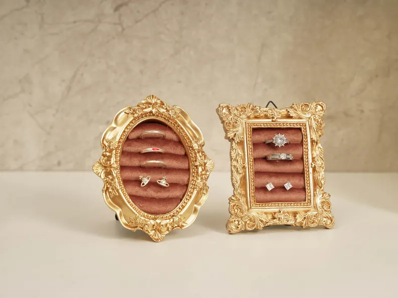 Vintage Frame Ring Holder, Jewelry Display Decor, Elegant Ring & Earring Organizer, Bridesmaid Gi... | Etsy (US)