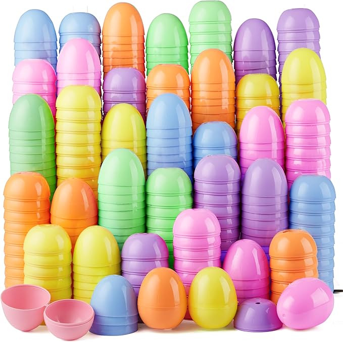 JOYIN 50PCS Pastel Easter Eggs, 2.3" Empty Plastic Eggs, Colorful Plastic Eggshell Bulks for East... | Amazon (US)