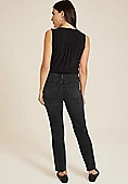 m jeans by maurices™ Black Mid Rise Slim Straight Ankle Jean | Maurices
