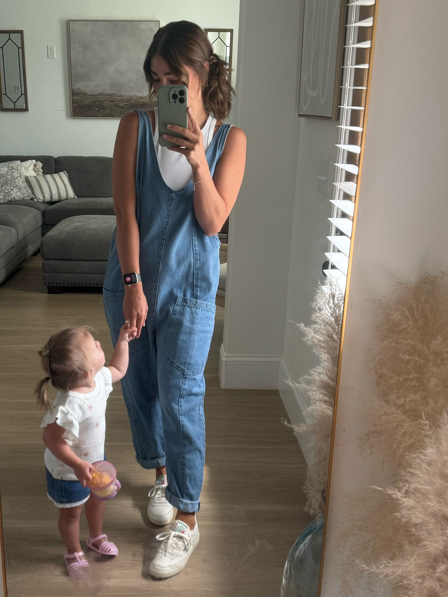 Girls being girls in our denim today 
Free people dupe Jean jump suit - small 
Tank- small
Shoes-7.5

#LTKBeauty #LTKShoeCrush #LTKU