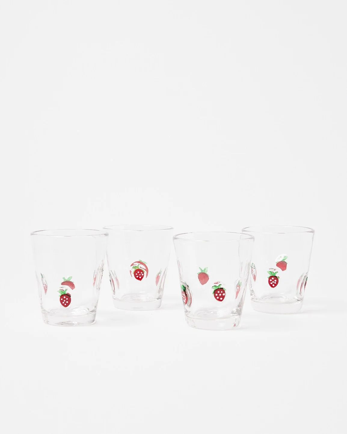 Como Strawberry Glass Tumblers Set of Four | Oliver Bonas | Oliver Bonas (Global)