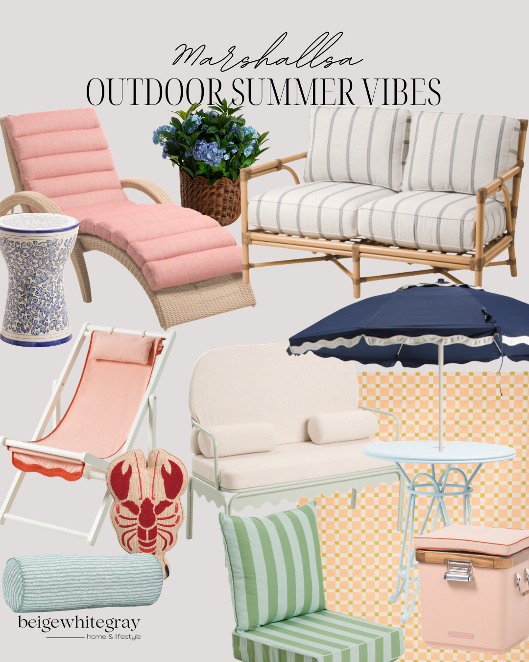 Marshalls Outdoor Summer Vibes, Marshalls patio decor, outdoor summer vibes, colorful patio decor, outdoor furniture finds, patio inspiration, coastal outdoor decor, pink lounge chair, striped outdoor cushions, patio umbrella ideas, summer entertaining decor, backyard styling ideas, outdoor living inspiration, affordable patio decor, preppy outdoor decor, colorful outdoor furniture, outdoor seating ideas, summer patio aesthetic, cute outdoor accessories, resort style patio, outdoor decor finds

#LTKSeasonal #LTKHome #LTKSwim
