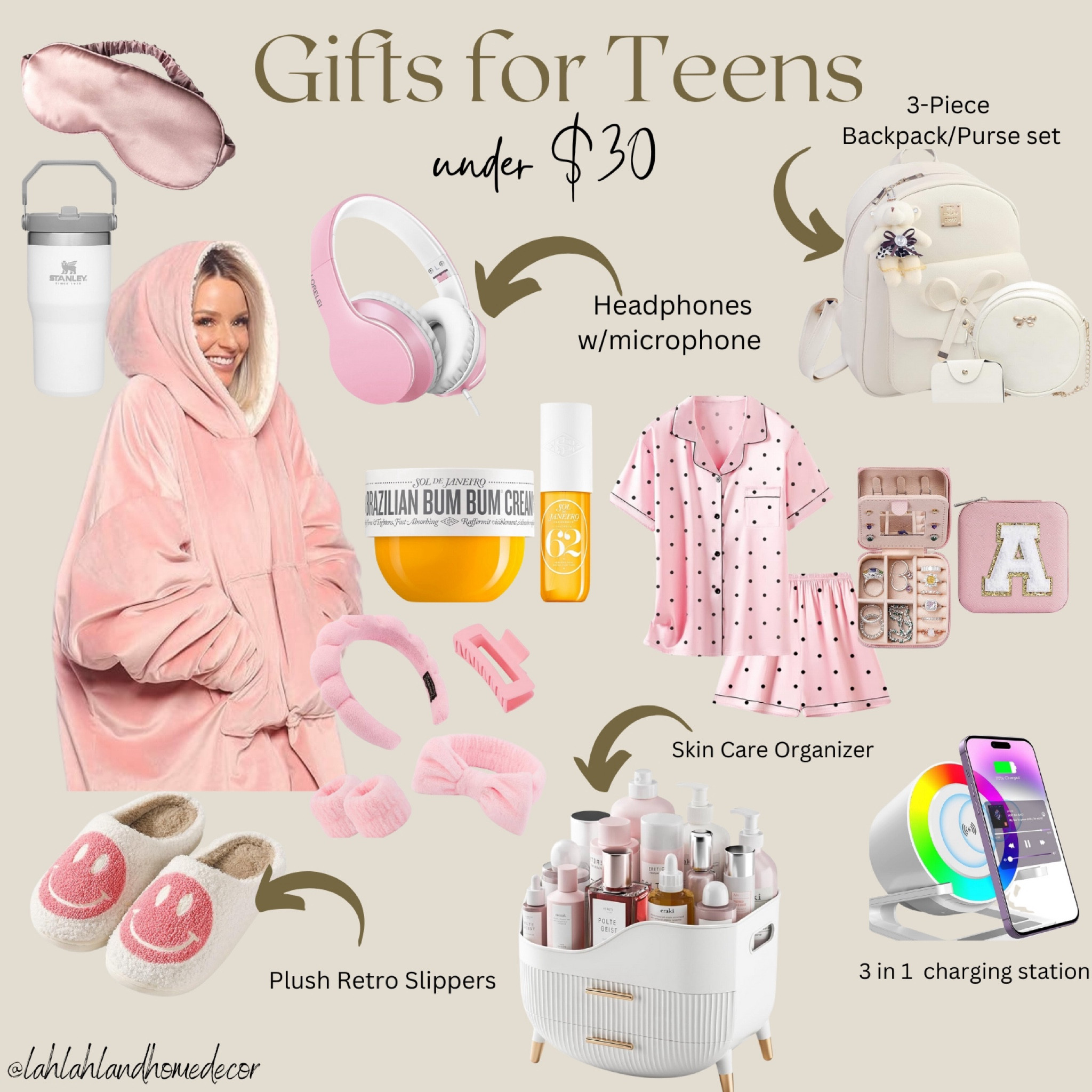 Gift Guide for Teen Girls under $30! Pajamas | phone charger | headphones | travel jewelry kit | backpack | purse | blanket | slippers | spa care @amazon #amazongift | christmas gift | holiday gift 



#LTKCyberWeek #LTKKids #LTKGiftGuide