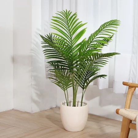 Artificial Areca Palm Plant 3.6 Feet Fake Palm Tree with 10 Trunks Faux Tree for Indoor Outdoor Mode | Walmart (US)