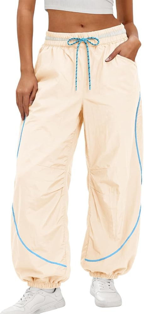 Aoysky Womens Parachute Track Pants Baggy Joggers Y2k Outfits Sweatpants | Amazon (US)