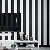 Black and White Stripes Wallpaper Non-self-Sticking No.18686 | Amazon (US)