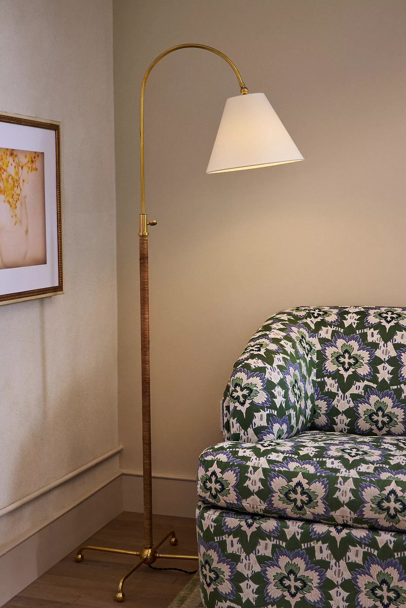 Curves Metal & Rattan Shaded No. 1 Floor Lamp | Anthropologie (US)