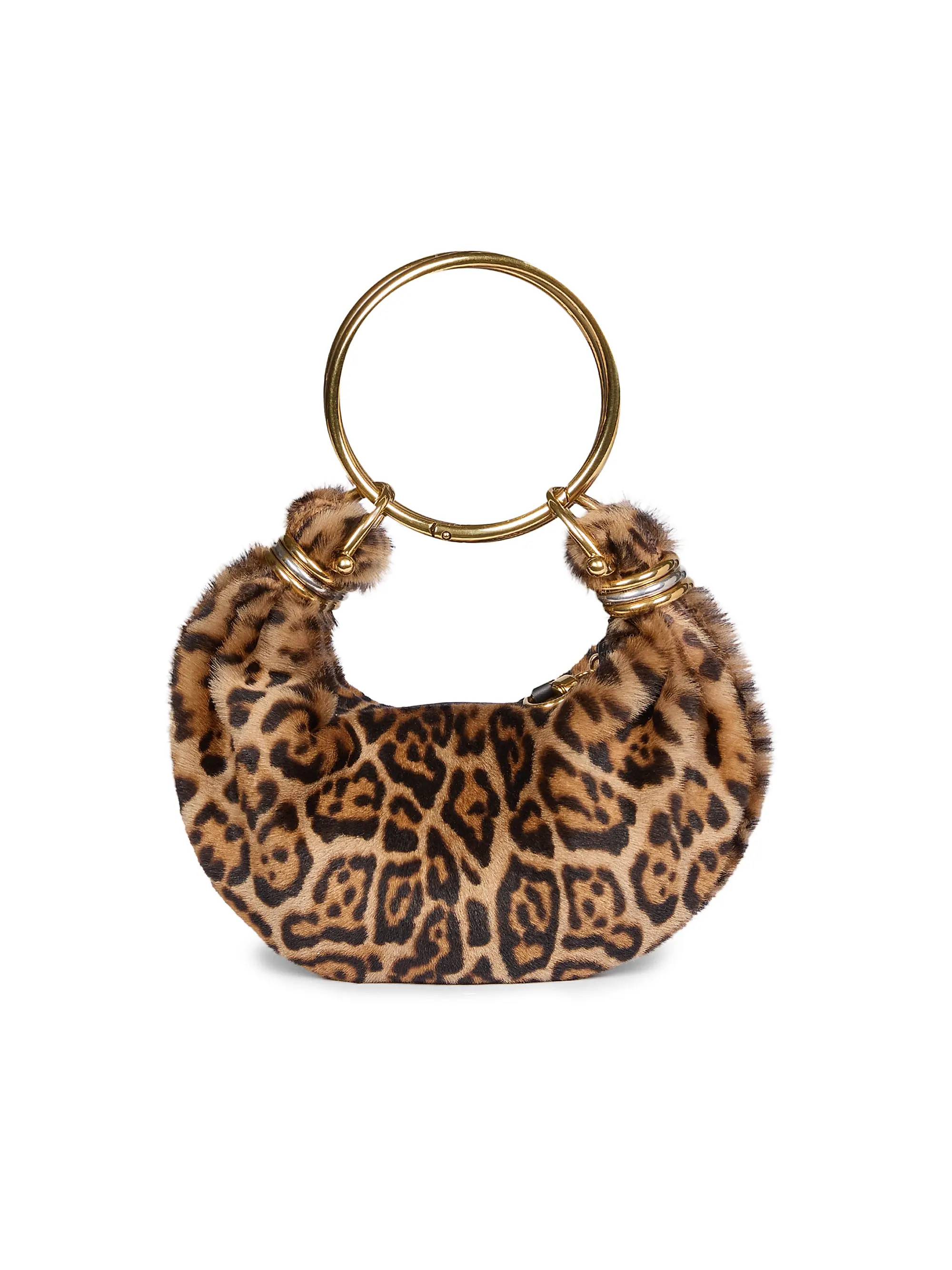 Chloé Bracelet Leopard-Print Shearling Bag | Saks Fifth Avenue | Saks Fifth Avenue