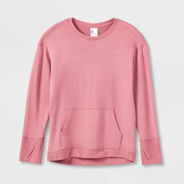 Girls' Cozy Lightweight Fleece Crewneck Sweatshirt - All in Motion™ | Target