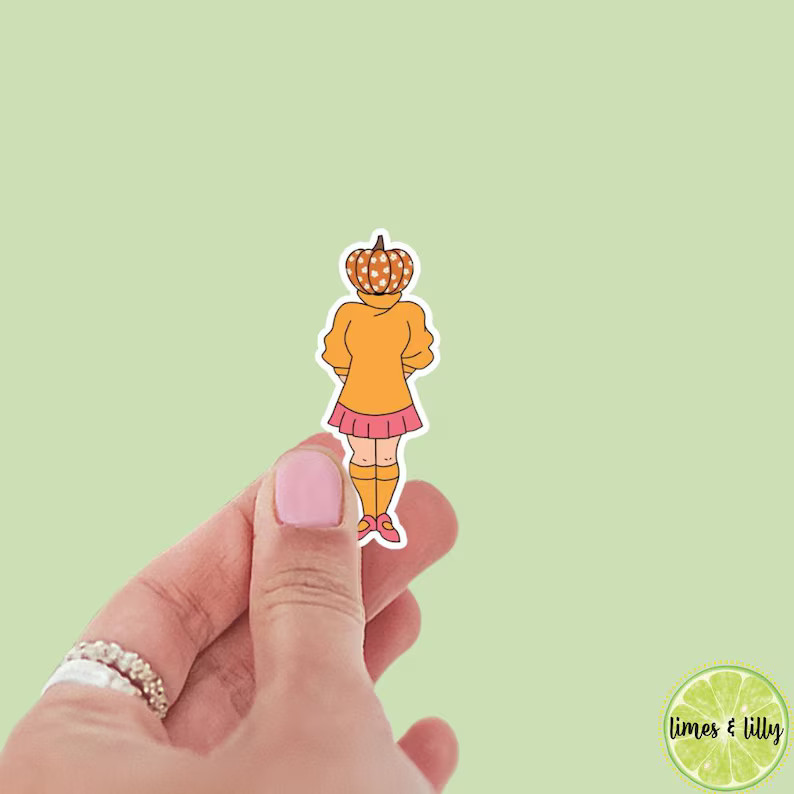 Velma Pumpkin Head Fall Halloween Sticker Water Bottle Sticker Bookish Stickers Kindle Stickers V... | Etsy (US)