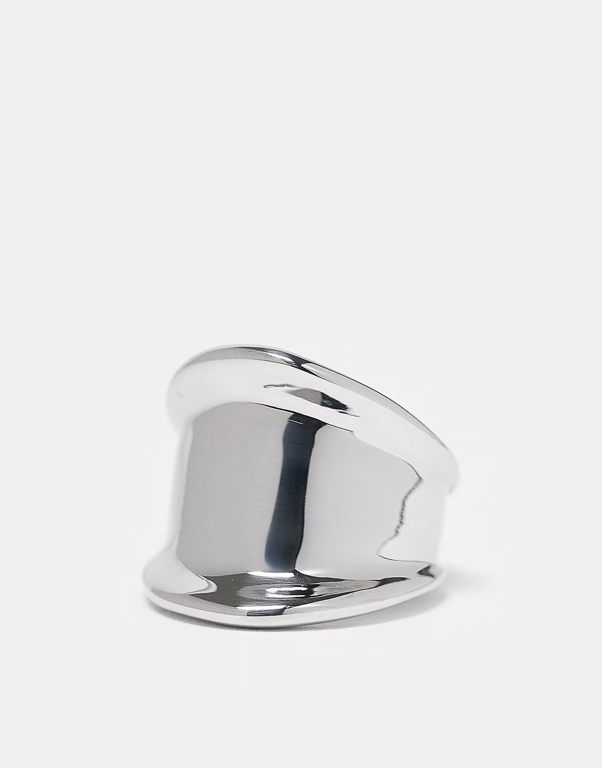 ASOS DESIGN Curve waterproof stainless steel abstract ring in silver tone | ASOS | ASOS (Global)
