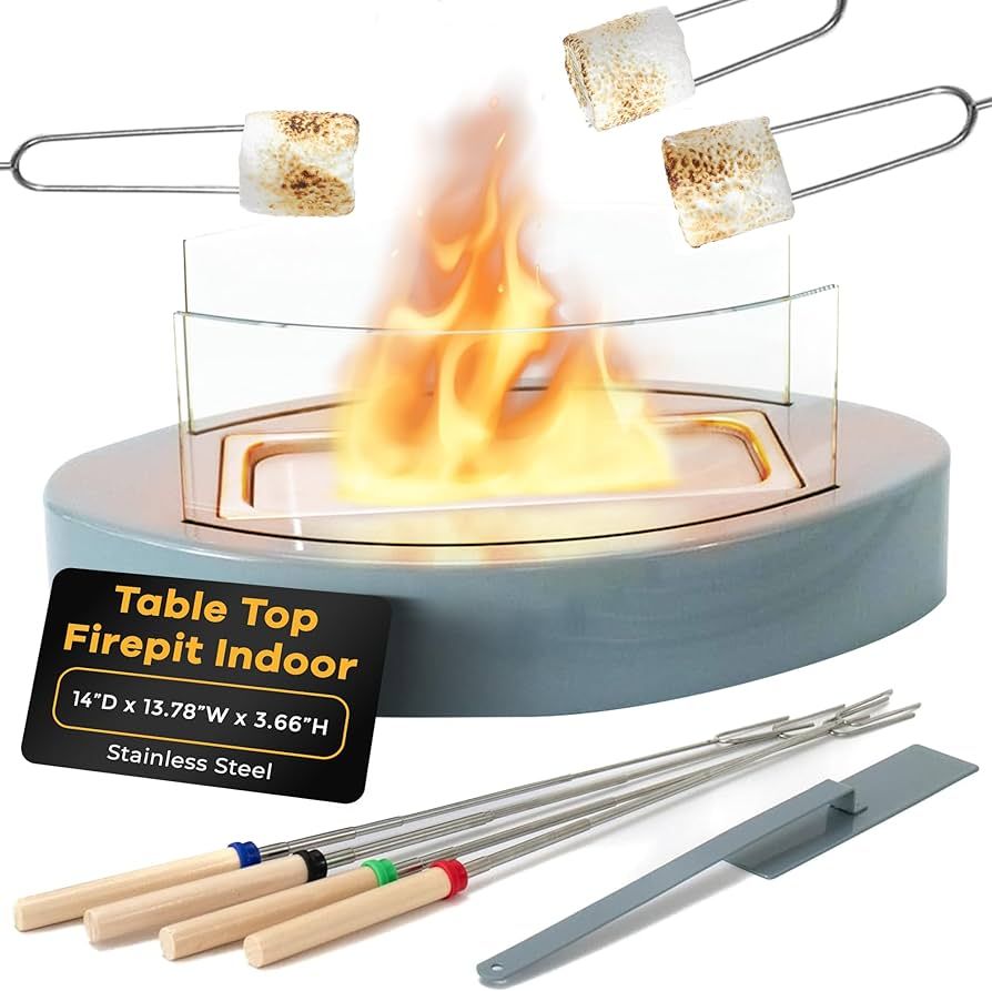 Tabletop Fire Pit Indoor | Smokeless Firepit | Smores Maker Tabletop Indoor Kit | Smores Kit | Pe... | Amazon (US)