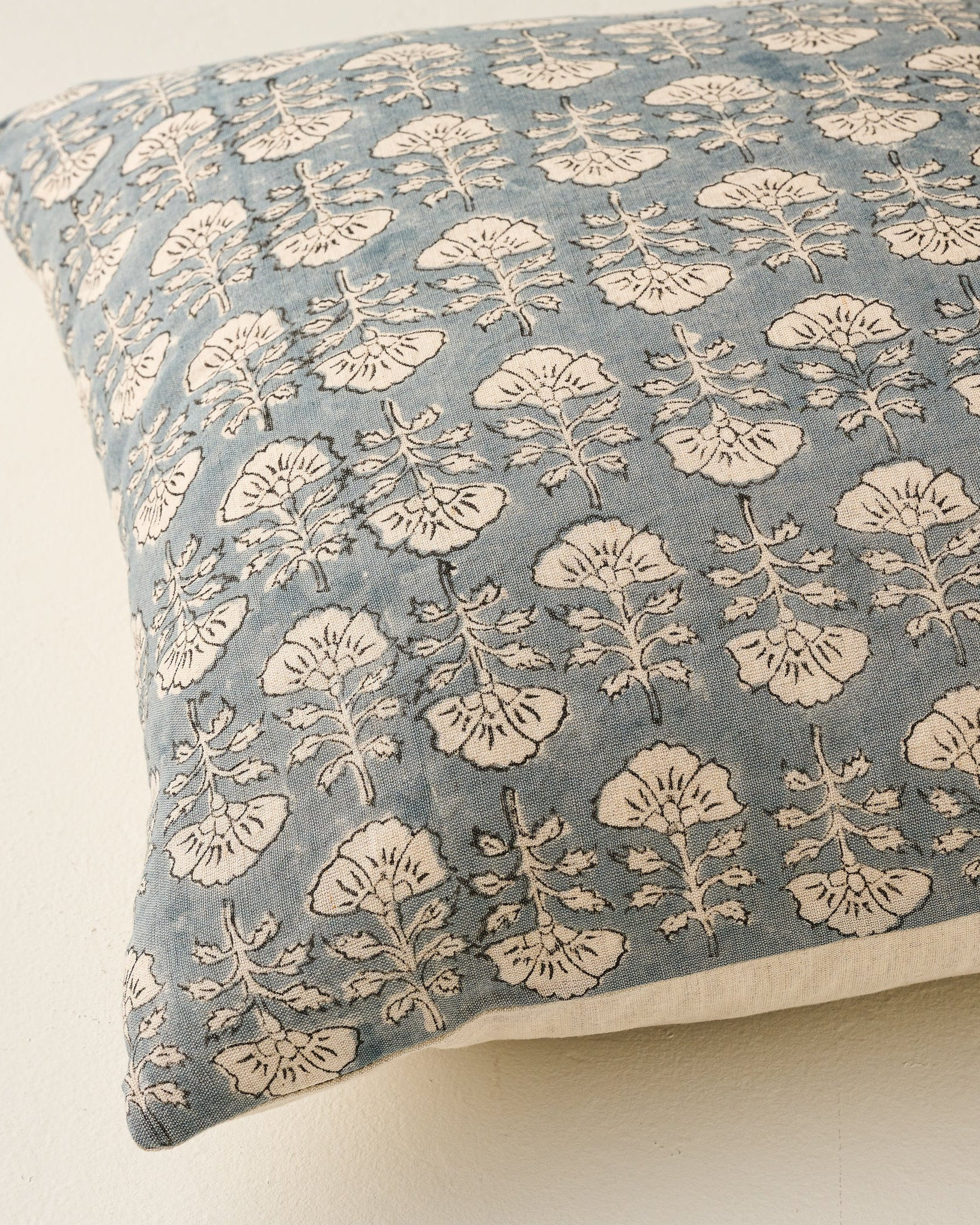 Flora Silver Blue Printed Pillow | Magnolia