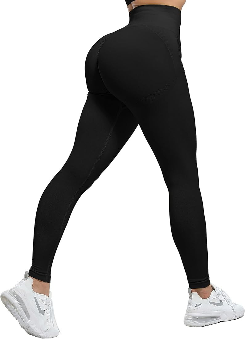CHRLEISURE 3 Piece Butt Lifting Leggings for Women, Gym Workout Scrunch Butt Seamless Yoga Leggin... | Amazon (US)