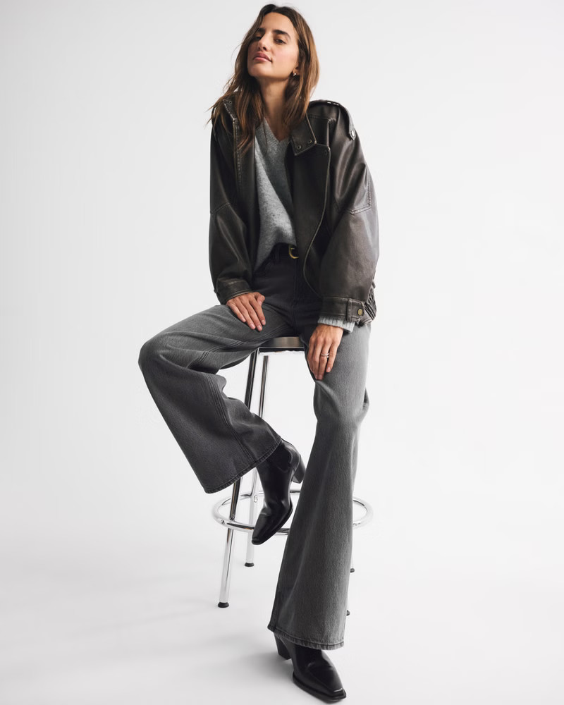 Women's High Rise Wide Leg Jean | Women's Bottoms | Abercrombie.com | Abercrombie & Fitch (US)