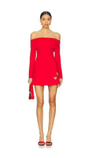 Everly Off Shoulder Dress in Red | Revolve Clothing (Global)